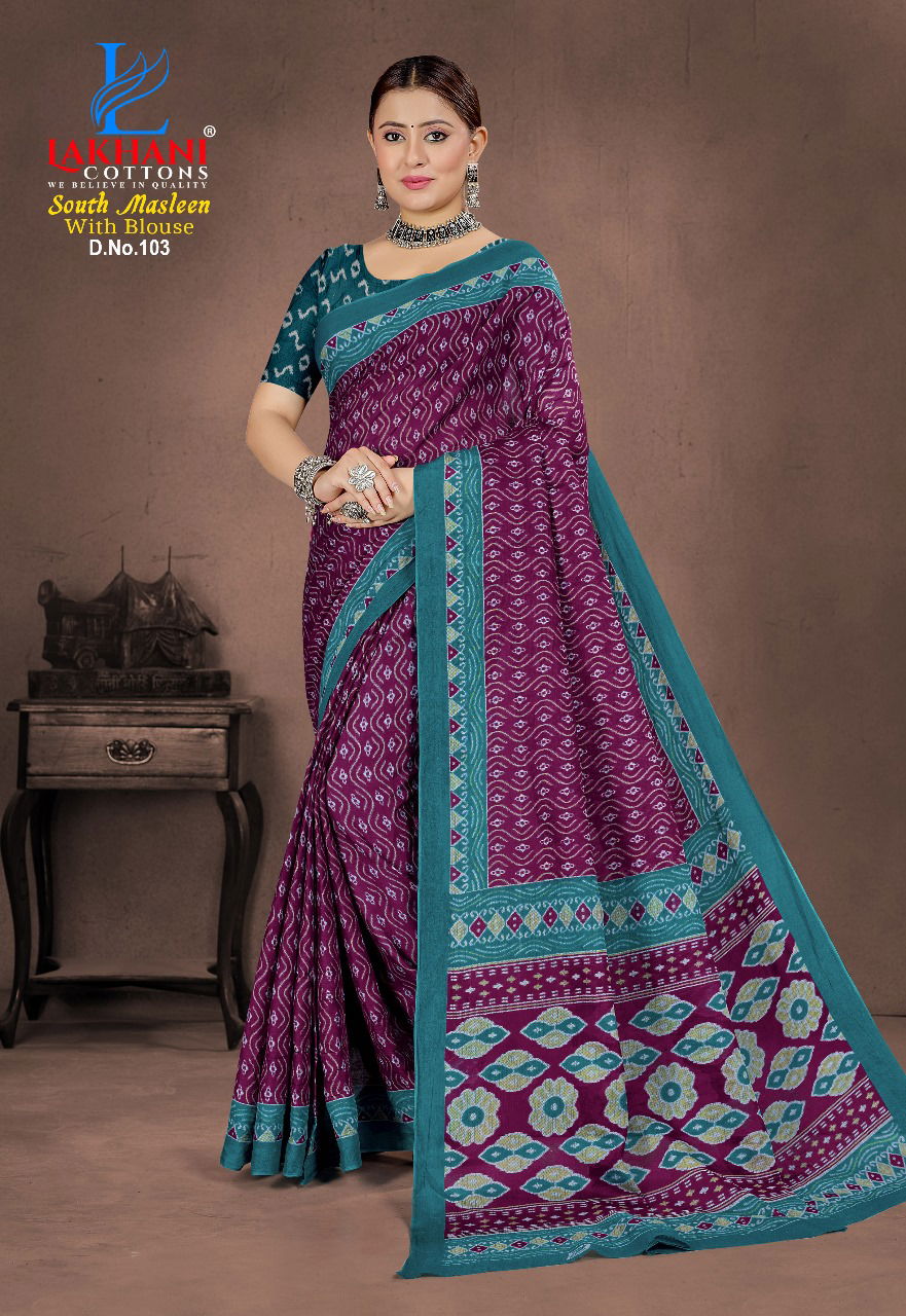 South Masleen Vol 1 By Lakhani Cotton Printed Daily Wear Sarees Orders In India